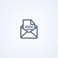 Poster - Read letter, vector best gray line icon