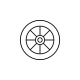 Fototapeta Tęcza - cart, wheel outline icon. Can be used for web, logo, mobile app, UI, UX