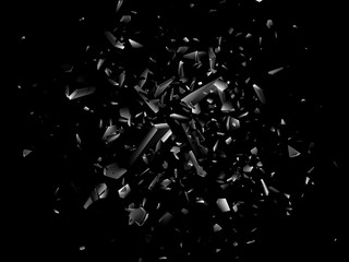 Wall Mural - Shards of broken glass. Abstract explosion. Realistic vector background