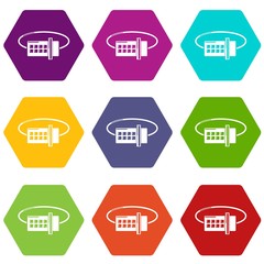 Poster - Lock code icons 9 set coloful isolated on white for web