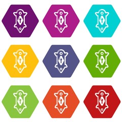 Poster - Lock door icons 9 set coloful isolated on white for web
