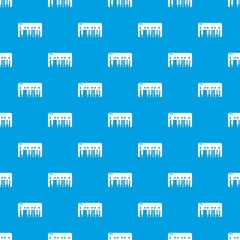 Poster - Synthesizer piano pattern vector seamless blue repeat for any use