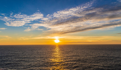 Poster - Seascape at sunset in Liguria, Italy