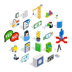 Poster - Shared icons set. Isometric set of 25 shared vector icons for web isolated on white background