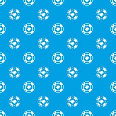 Poster - Casino chips pattern vector seamless blue repeat for any use