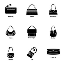 Satchel Icons Set. Simple Set Of 9 Satchel Vector Icons For Web Isolated On White Background
