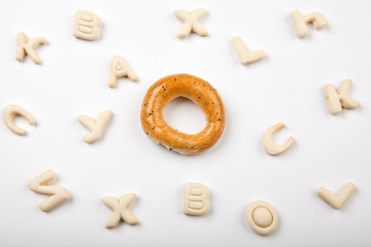 cookies alphabet white background 