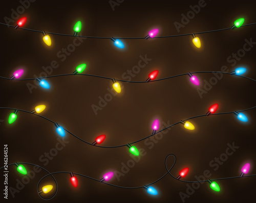 Fotomural Set of color garlands, festive decorations