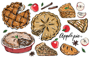 hand drawn bakery clip art set