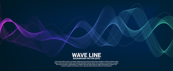 Aufkleber - Blue and green Sound wave line curve on dark background. Element for theme technology futuristic vector