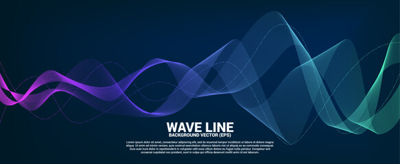 Aufkleber - Blue and green Sound wave line curve on dark background. Element for theme technology futuristic vector