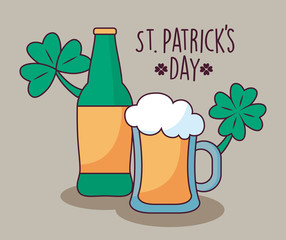 beers with clovers of st patrick day