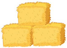 Bales Of Straw On White Background