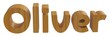 oliver in 3d name with wooden texture