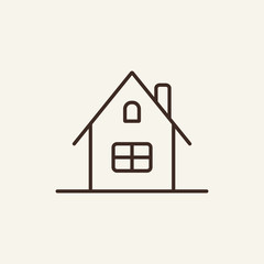 Wall Mural - Cottage line icon. House on white background. Vector illustration can be used for topics home buying, economy