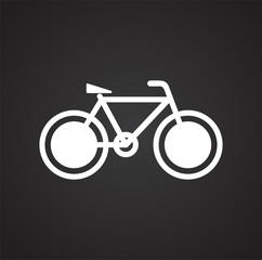 Poster - Bicycle icon on black background for graphic and web design, Modern simple vector sign. Internet concept. Trendy symbol for website design web button or mobile app