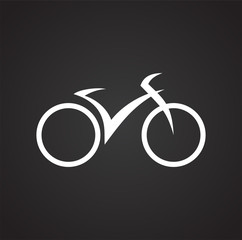 Poster - Bicycle icon on black background for graphic and web design, Modern simple vector sign. Internet concept. Trendy symbol for website design web button or mobile app