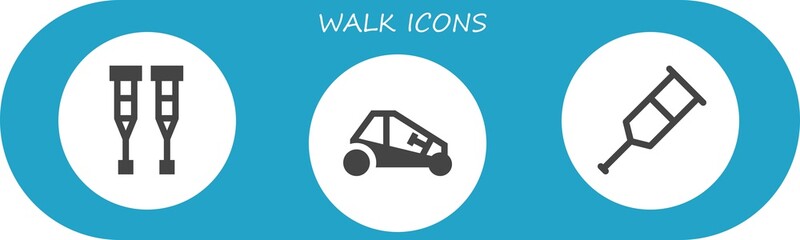 Sticker -  walk icon set