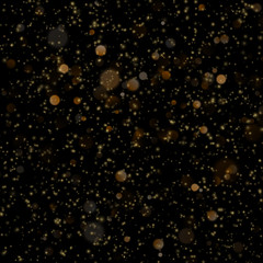 Wall Mural - Abstract gold bokeh with black background. Glitter defocused abstract twinkly lights Christmas template EPS 10