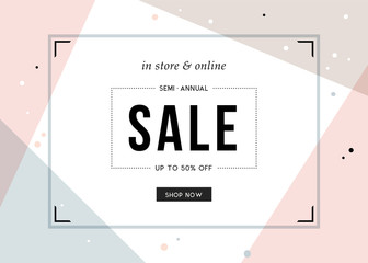 Sale banner template design. Vector illustration.