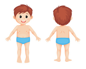 Parts of body. Cute cartoon boy