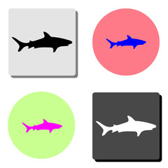 Wall Mural - shark. flat vector icon