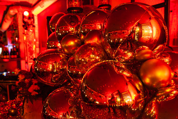 baloons in red lights