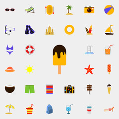 Poster - ice cream flat icon. colored Summer icons universal set for web and mobile