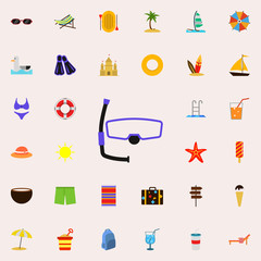 Poster - mask for diving flat icon. colored Summer icons universal set for web and mobile