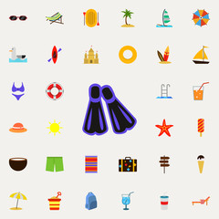 Poster - flippers flat icon. colored Summer icons universal set for web and mobile