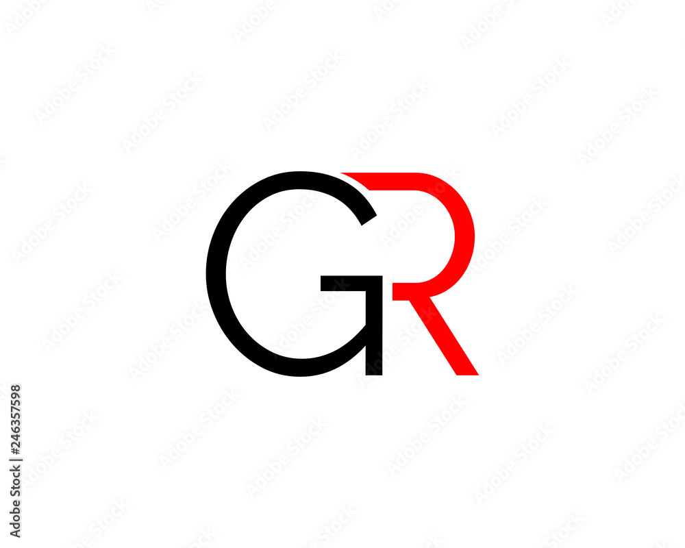 Initial Letter GR Logo Template Design - obrazy, fototapety, plakaty 