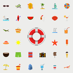 Poster - Lifebuoy flat icon. colored Summer icons universal set for web and mobile