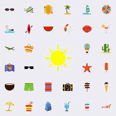 Poster - the sun flat icon. colored summer icons universal set for web and mobile
