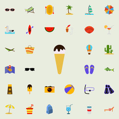 Poster - ice-cream in a horn flat icon. colored Summer icons universal set for web and mobile