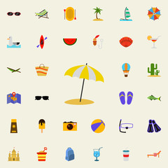Poster - Beach umbrella flat icon. colored Summer icons universal set for web and mobile