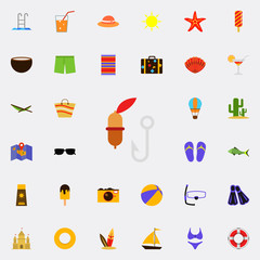 Poster - float and hook flat icon. colored Summer icons universal set for web and mobile