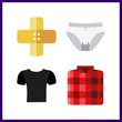 4 body icon. Vector illustration body set. shirt and panties icons for body works