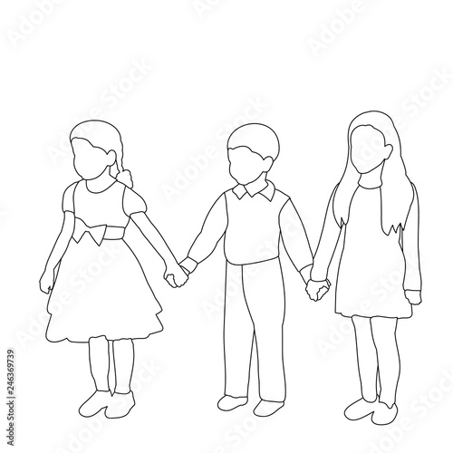 Simple Sketch Of A Boy Child And Girl Stock Vector Adobe Stock