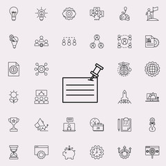 Aufkleber - paper and pin icon. Startup icons universal set for web and mobile