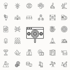 Aufkleber - search for browser settings icon. Startup icons universal set for web and mobile