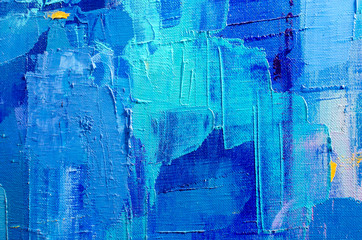 abstract colorful oil painting on canvas. oil paint texture with brush and palette knife strokes. mu