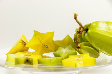 Canvas Print - Leaf Star fruit Close up