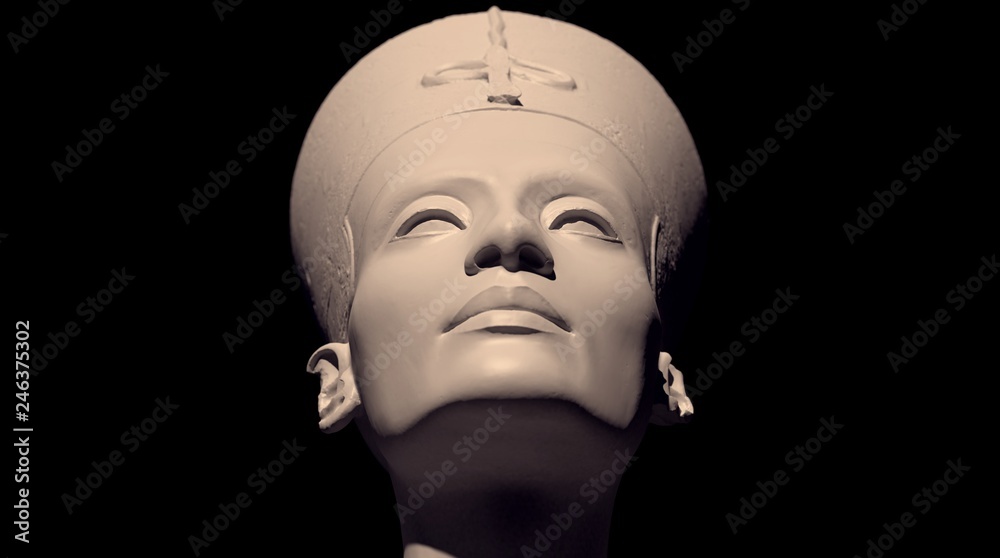 3D scanning of the bust of Neferneferuaten Nefertiti without painting #2 - obrazy, fototapety, plakaty 