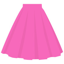 Vector Pink Skirt Template, Design Fashion Woman Illustration. Women Bubble Skirt