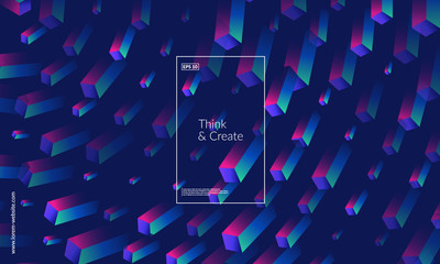 Poster - dynamic geometric background. cubes pattern design. eps10 vector.