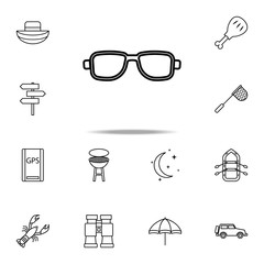 Aufkleber - spectacles icon. Camping icons universal set for web and mobile
