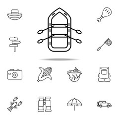 Aufkleber - inflatable boat icon. Camping icons universal set for web and mobile