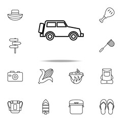 Aufkleber - car for travel icon. Camping icons universal set for web and mobile