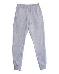 Wall Mural - blank training jogger pants color grey front view on white background