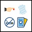 © Orxan - 4 addiction icon. Vector illustration addiction set. no smoking and pill icons for addiction works